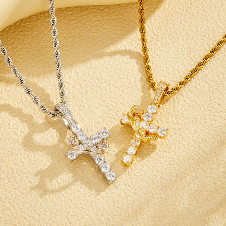Christianartworkshop Fully Paved Shining Cross With Crown Accent: Charm of Radiant Heavenly Radiance - image 6