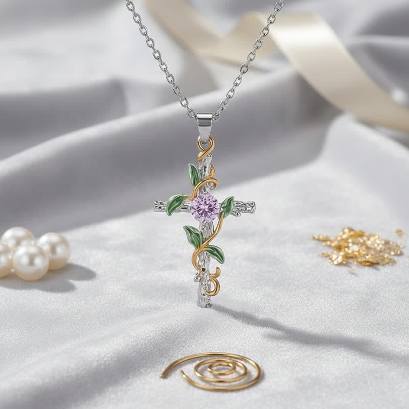 Christianartworkshop Nature Inspired Vine Cross Chain Necklace: Symbol of Rooted Heavenly Shelter - image 4