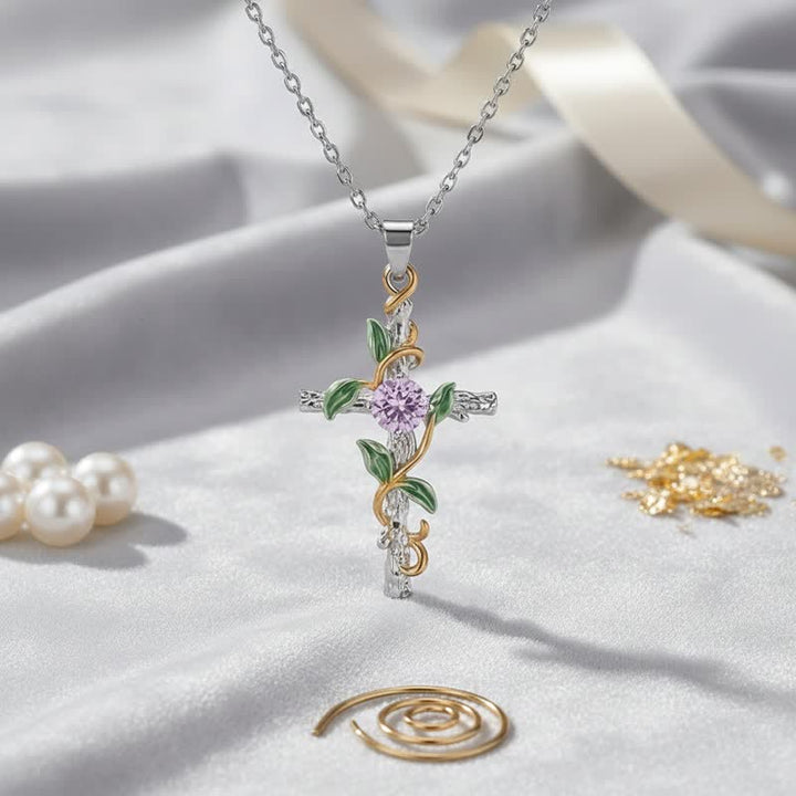 Christianartworkshop Nature Inspired Vine Cross Chain Necklace: Symbol of Rooted Heavenly Shelter - image 4