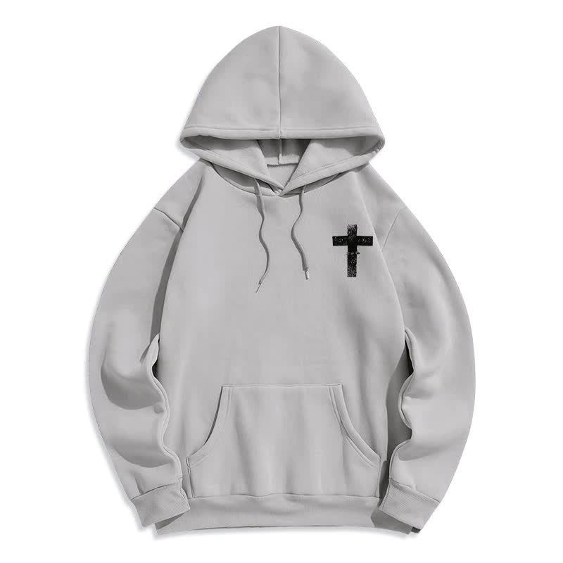 Christianartworkshop Seek Jesus Distressed Back Print Fleece Lined Hoodie - image 2
