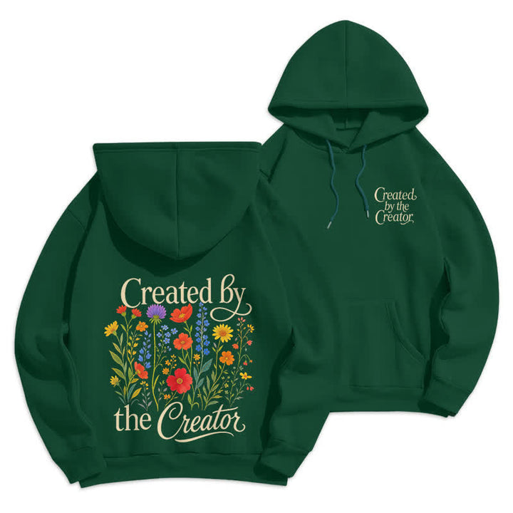 Christianartworkshop Created By The Creator Floral Back Print Pullover Hoodie - Green - 2XL - image 21