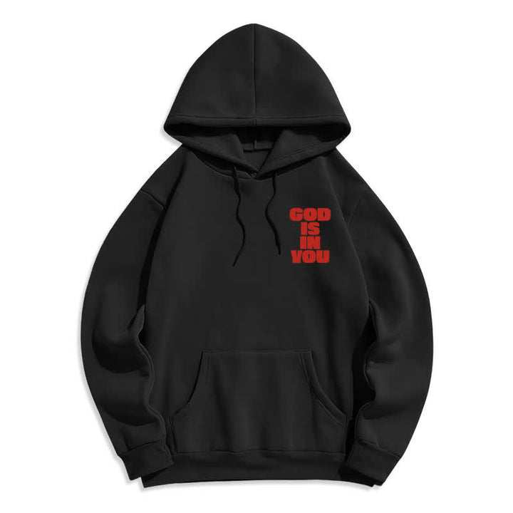 Christianartworkshop God Is In You Red Streetwear Pullover Hoodie - image 8