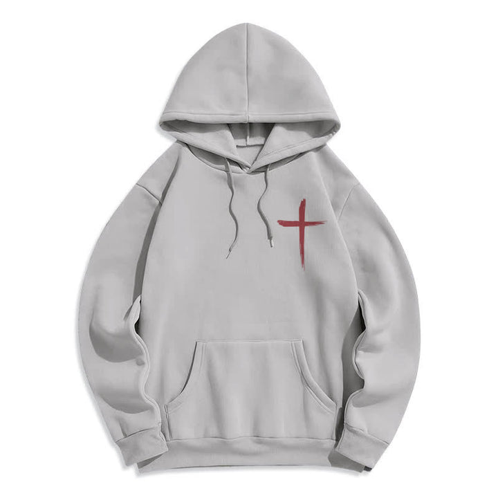 Christianartworkshop Faith Graffiti Red Cross Fleece Lined Pullover Hoodie - image 8
