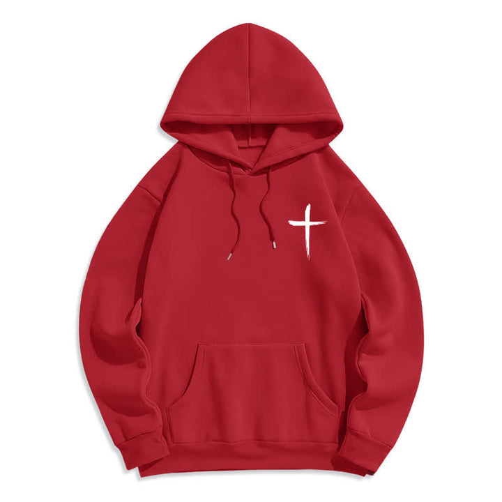 Christianartworkshop Faith Graffiti Red Cross Fleece Lined Pullover Hoodie - image 17