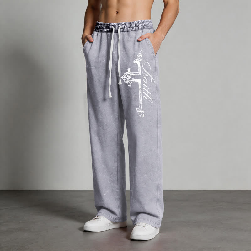 Christianartworkshop Walk By Faith Ornate Cross Washed Sweatpants - image 20