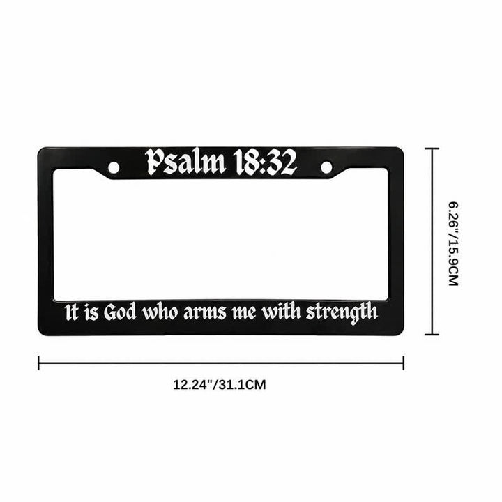 Christianartworkshop Psalm 18:32 Scripture Metal Car Frame: Emblem of Abiding Heavenly Strength - image 8