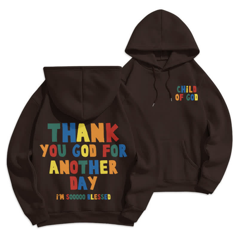 Christianartworkshop Child Of God Back Print Casual Fleece Hoodie - Coffee - 2XL - image 18