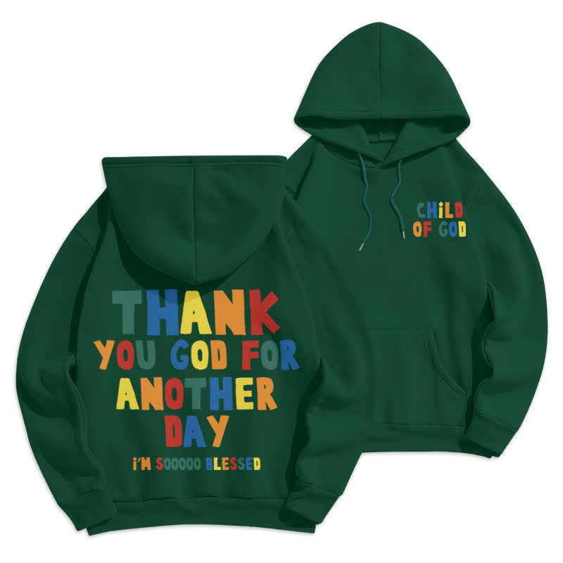 Christianartworkshop Child Of God Back Print Casual Fleece Hoodie - Green - 2XL - image 9