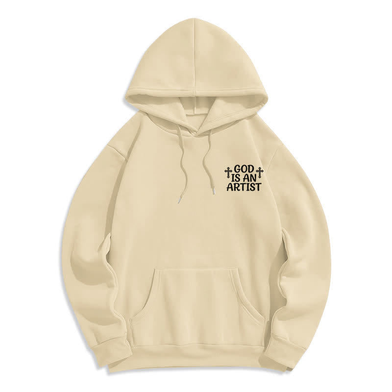 Christianartworkshop God Is An Artist Black Streetwear Pullover Hoodie - image 14