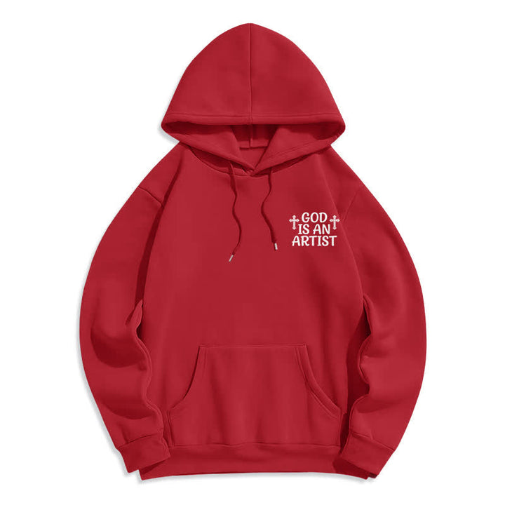 Christianartworkshop God Is An Artist Black Streetwear Pullover Hoodie - image 17