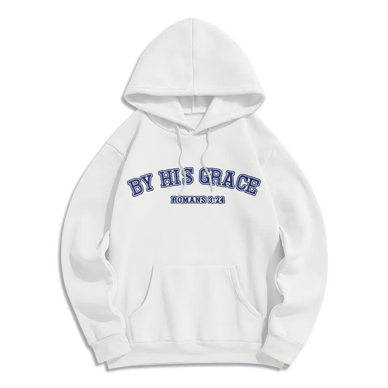 Christianartworkshop By His Grace Romans 8:24 Oversized Pullover Hoodie - White - 2XL - image 2