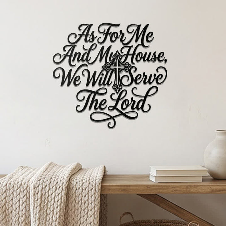 Christianartworkshop Cursive Scripture Cross Family Verse Metal Wall Decor: Timeless Emblem of Sacred Redemptive Grace - image 2