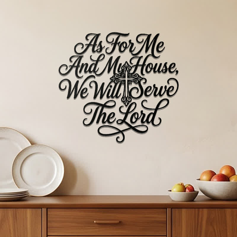 Christianartworkshop Cursive Scripture Cross Family Verse Metal Wall Decor: Timeless Emblem of Sacred Redemptive Grace - image 3