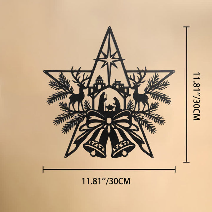 Christianartworkshop Rustic Nativity Scene Metal Wall Sign: Symbol of Timeless Sacred Promise - 11.81''*11.81''*0.04''/30*30*0.1cm - image 8