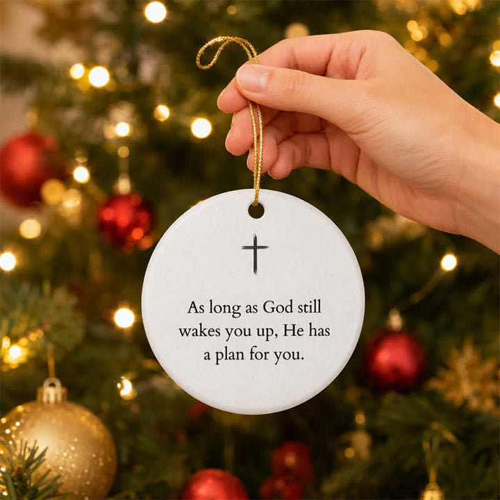 Christianartworkshop Simple Cross Text Hanging Ornament: Symbol of Unfailing Divine Purpose - image 2