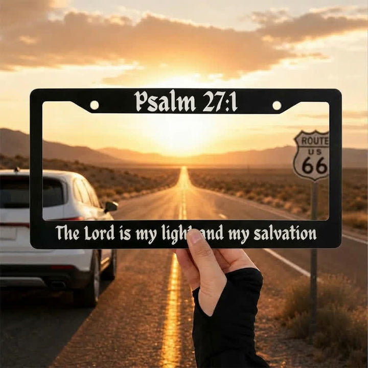 Christianartworkshop Psalm 18:32 Scripture Metal Car Frame: Emblem of Abiding Heavenly Strength - 12.24"*6.26"*0.31"/31.1cm*15.9cm*0.8cm (Standard 6"x12" US plate size) - Psalm 27:1 - image 9