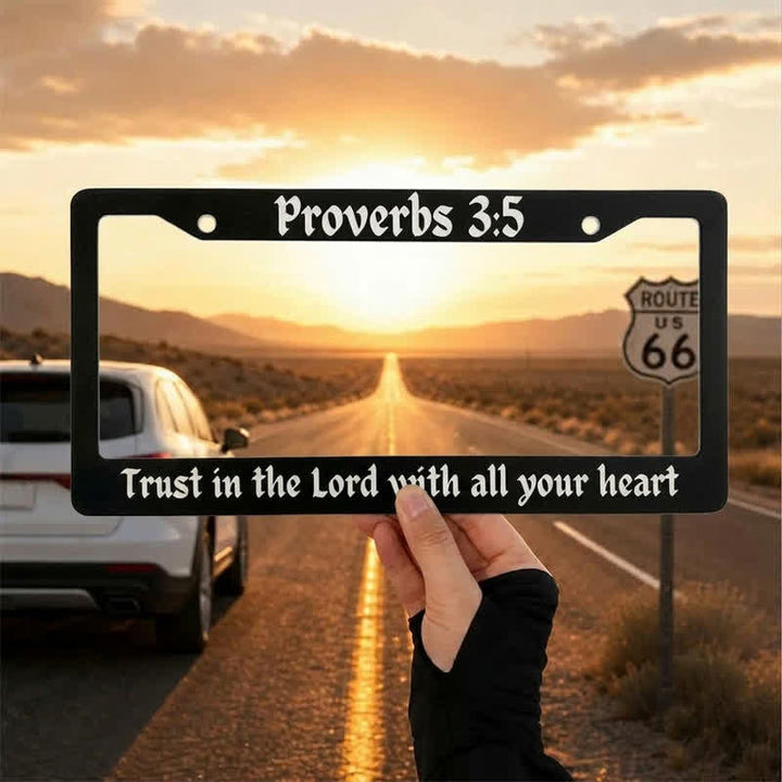 Christianartworkshop Psalm 18:32 Scripture Metal Car Frame: Emblem of Abiding Heavenly Strength - 12.24"*6.26"*0.31"/31.1cm*15.9cm*0.8cm (Standard 6"x12" US plate size) - Proverbs 3:5 - image 13