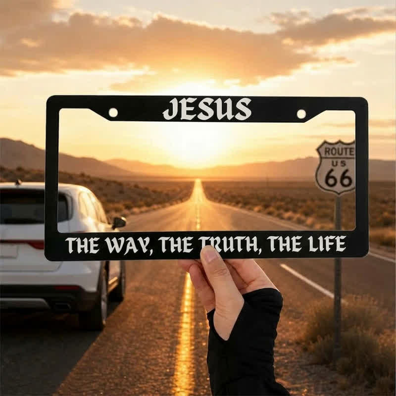Christianartworkshop Psalm 18:32 Scripture Metal Car Frame: Emblem of Abiding Heavenly Strength - 12.24"*6.26"*0.31"/31.1cm*15.9cm*0.8cm (Standard 6"x12" US plate size) - JESUS - image 17
