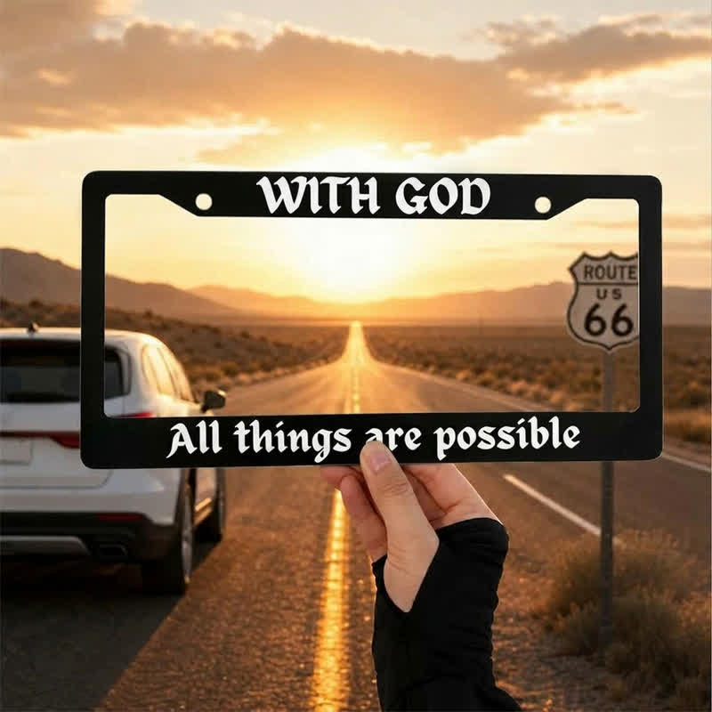 Christianartworkshop Psalm 18:32 Scripture Metal Car Frame: Emblem of Abiding Heavenly Strength - 12.24"*6.26"*0.31"/31.1cm*15.9cm*0.8cm (Standard 6"x12" US plate size) - WITH GOD - image 19