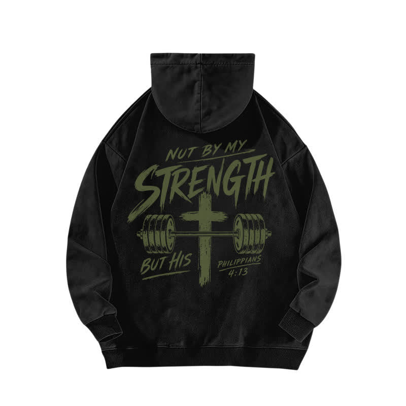 Christianartworkshop Not By My Strength But His Brown Washed Hoodie - image 4