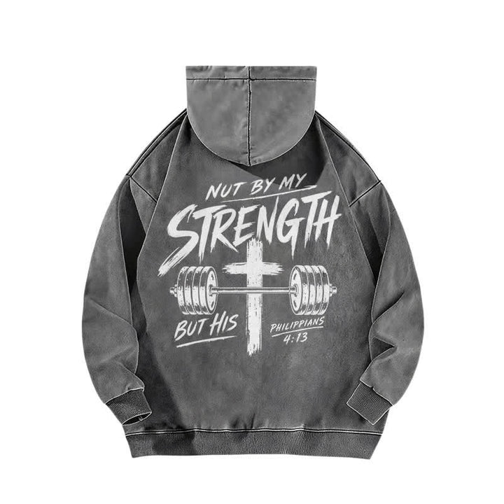 Christianartworkshop Not By My Strength But His Brown Washed Hoodie - image 10
