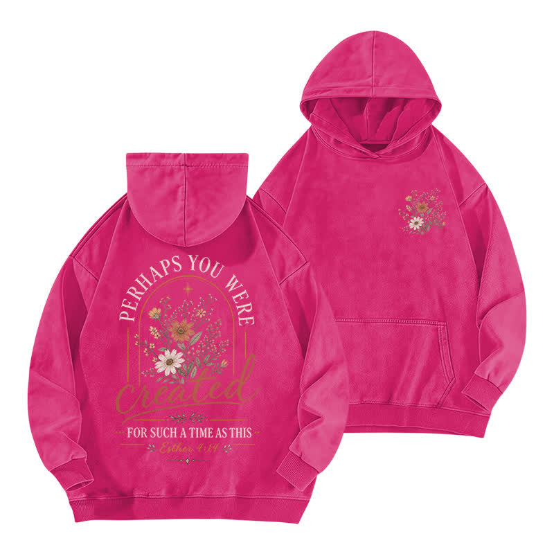 Christianartworkshop For Such A Time As This Floral Washed Hoodie - Rose - 5XL - image 12