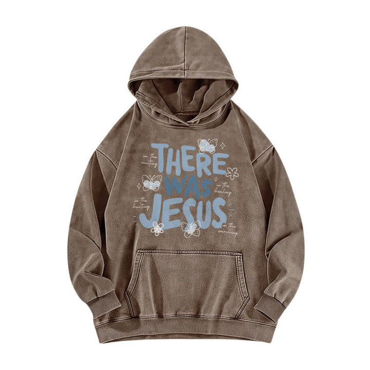 Christianartworkshop There Was Jesus Butterfly Bloom Washed Hoodie - Coffee - 5XL - image 5
