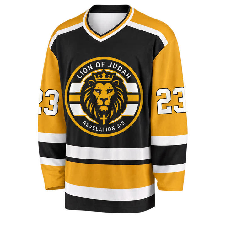 Christianartworkshop Lion Of Judah Revelation 5:5 Long Sleeve Hockey Jersey - image 2