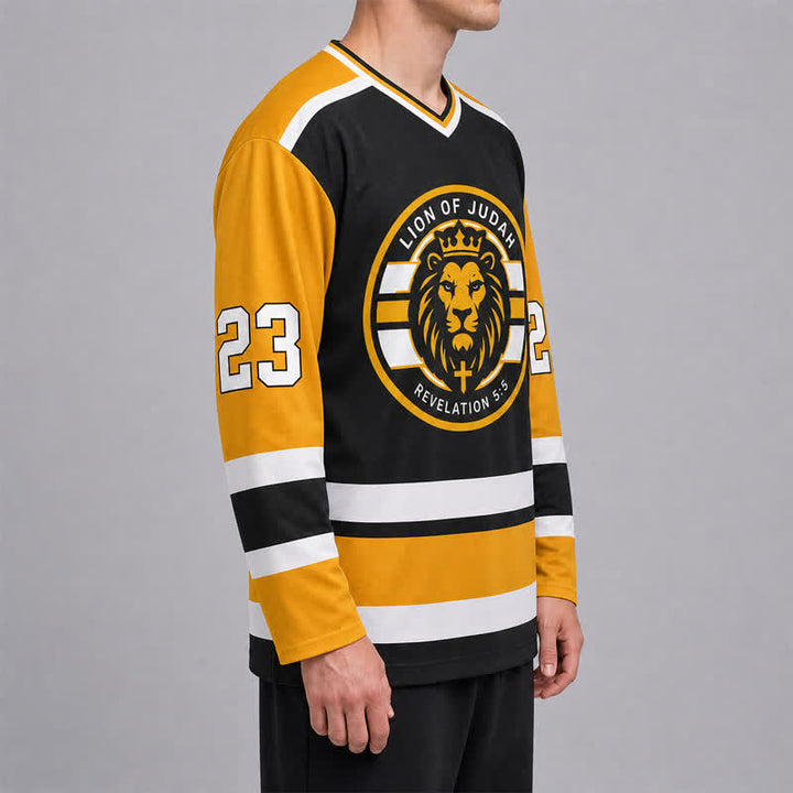 Christianartworkshop Lion Of Judah Revelation 5:5 Long Sleeve Hockey Jersey - image 6