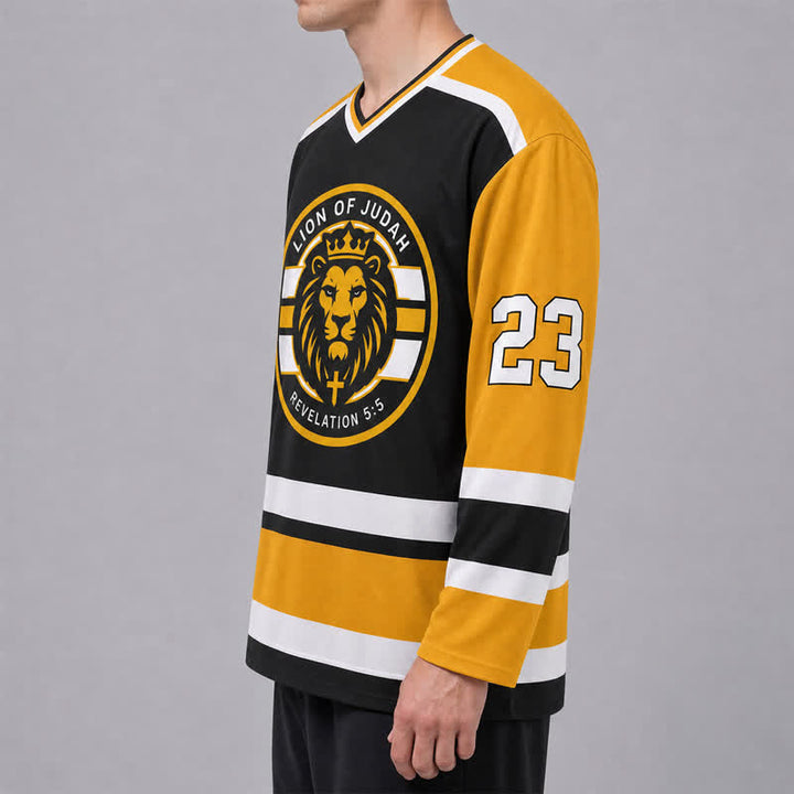 Christianartworkshop Lion Of Judah Revelation 5:5 Long Sleeve Hockey Jersey - image 5
