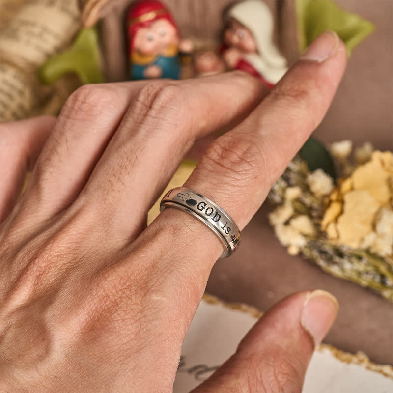 Christianartworkshop Smooth Rotatable Scripture Ring: Sacred Token of Inner Heavenly Peace - image 1