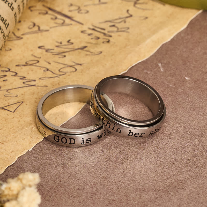 Christianartworkshop Smooth Rotatable Scripture Ring: Sacred Token of Inner Heavenly Peace - image 3
