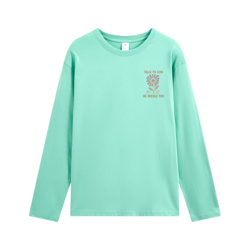 Christianartworkshop Dual-Sided Ecclesiastes 3:11 Floral Long Sleeve T-Shirt - image 11
