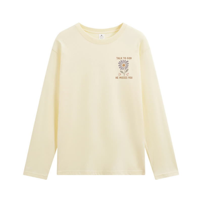 Christianartworkshop Dual-Sided Ecclesiastes 3:11 Floral Long Sleeve T-Shirt - image 2