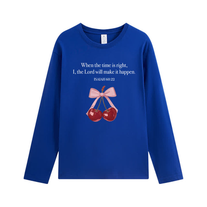 Christianartworkshop Isaiah 60:22 Cherry Bow Graphic Long-Sleeve T-Shirt - Royal Blue - 4XL - image 11