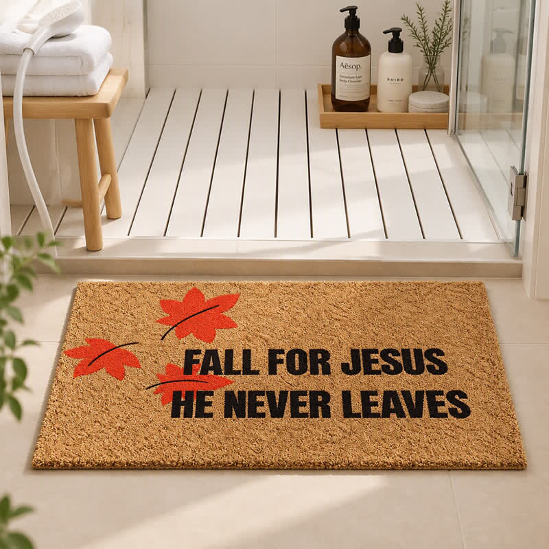 Christianartworkshop Fall Decor Scripture Quote Artificial Coir Doormat - image 1