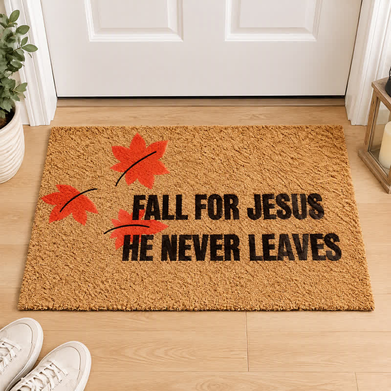 Christianartworkshop Fall Decor Scripture Quote Artificial Coir Doormat - image 0