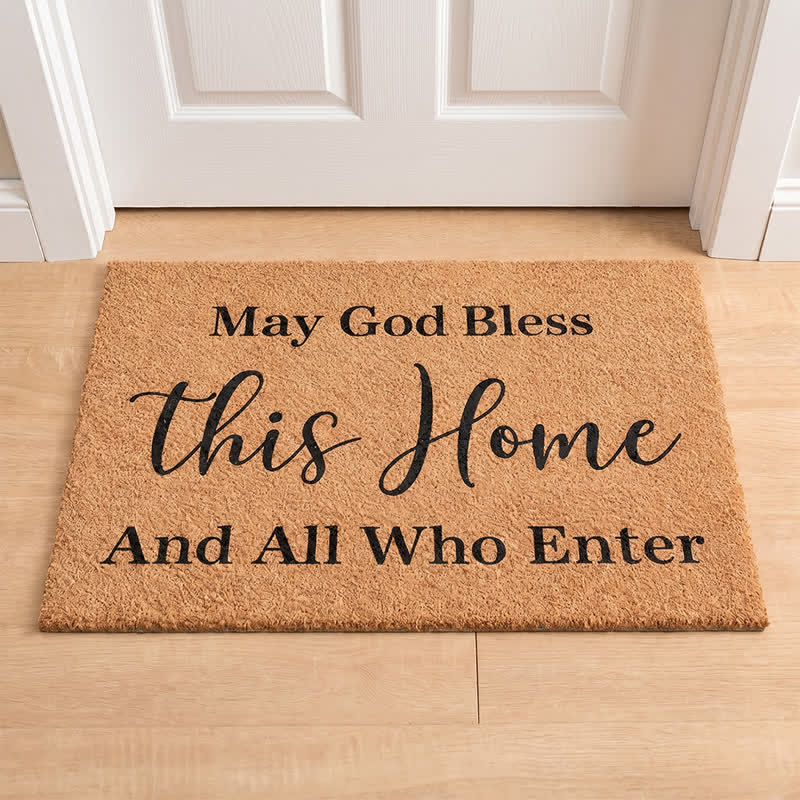Christianartworkshop Rustic Household Benediction Artificial Coir Doormat - image 0