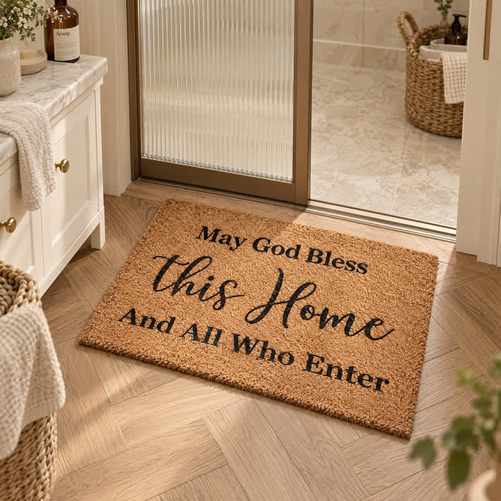 Christianartworkshop Rustic Household Benediction Artificial Coir Doormat - image 2