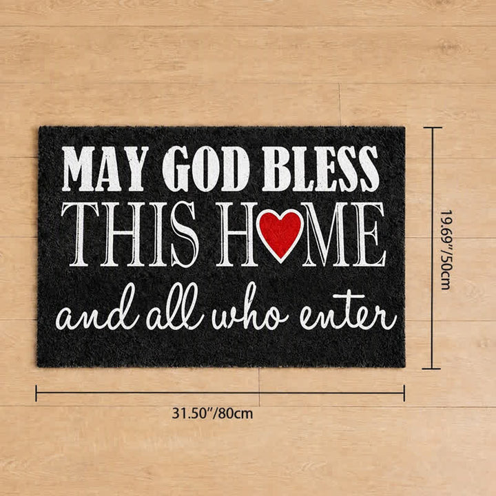Christianartworkshop Mixed Font Heart Blessing Artificial Coir Doormat - 19.69''*31.5''/50*80cm - image 8