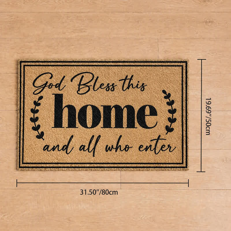 Christianartworkshop Elegant Laurel Welcome Verse Artificial Coir Doormat - 19.69''*31.5''/50*80cm - image 8