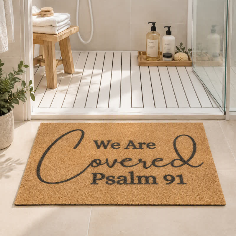 Christianartworkshop Psalm 91 Large Script Artificial Coir Doormat - image 1