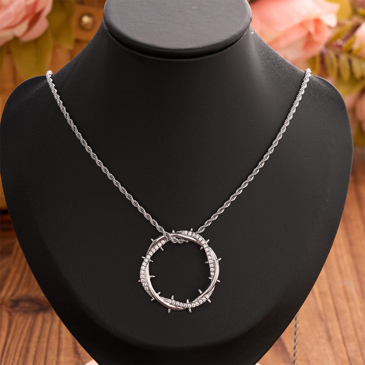 Christianartworkshop Crown of Thorns Zircon Necklace: A Symbol of Christ’s Redemptive Sacrifice - image 13