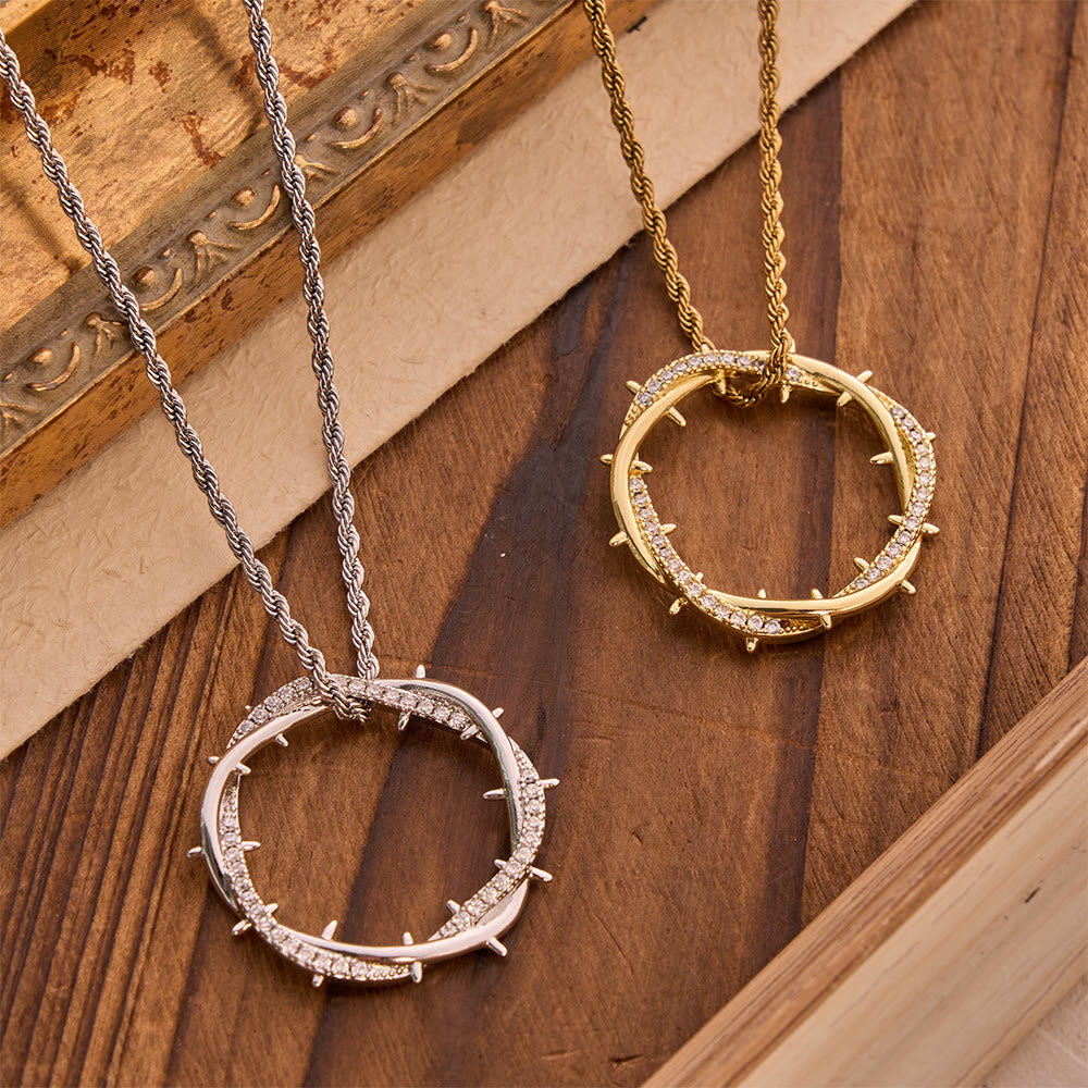 Christianartworkshop Crown of Thorns Zircon Necklace: A Symbol of Christ’s Redemptive Sacrifice - image 2