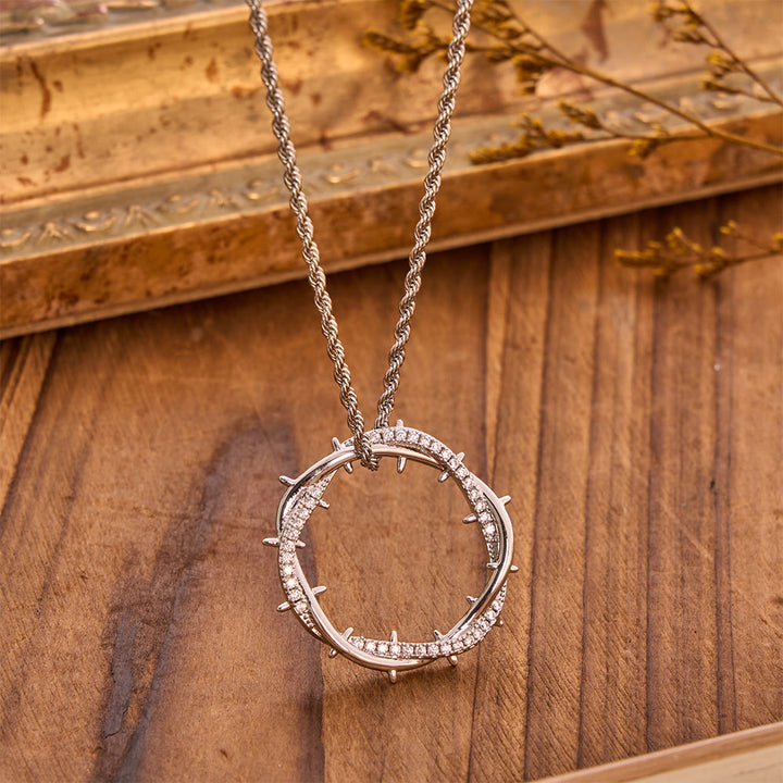 Christianartworkshop Crown of Thorns Zircon Necklace: A Symbol of Christ’s Redemptive Sacrifice - image 15