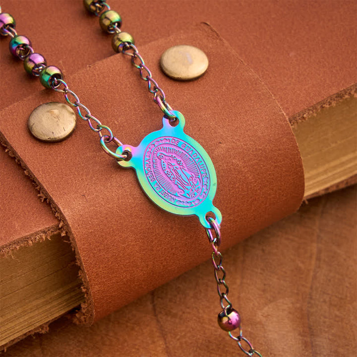 Christianartworkshop Our Lady Medal & Cross Ball Chain Rosary: Token of Gentle Divine Comfort - image 12