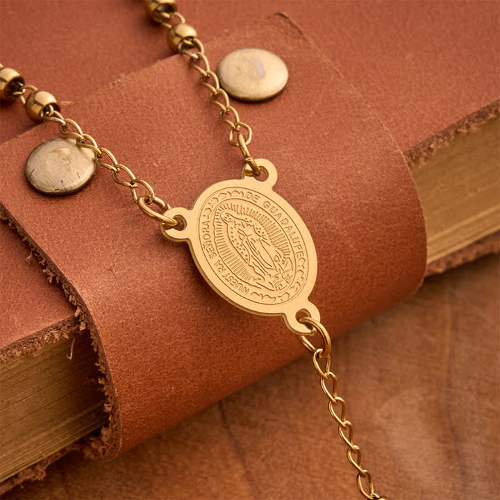 Christianartworkshop Our Lady Medal & Cross Ball Chain Rosary: Token of Gentle Divine Comfort - image 6