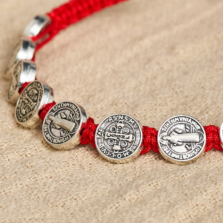 Christianartworkshop St.Benedict Medal Braided Devotional Bracelet: Token of Gentle Divine Comfort - image 3
