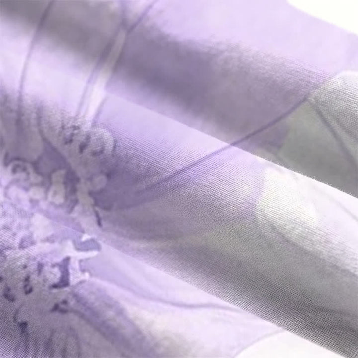 Christianartworkshop Lavender Floral Cross Sherpa Lined Hooded Women's Fleece Coat - image 4