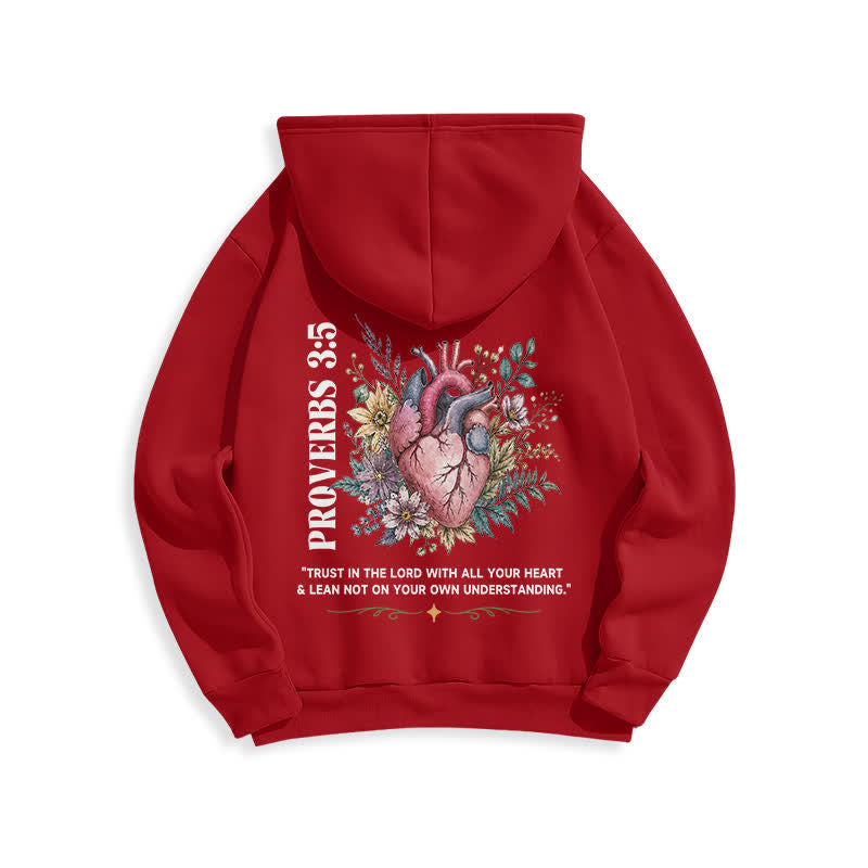 Christianartworkshop Proverbs 3:5 Floral Heart Streetwear Fleece Lined Hoodie - image 19